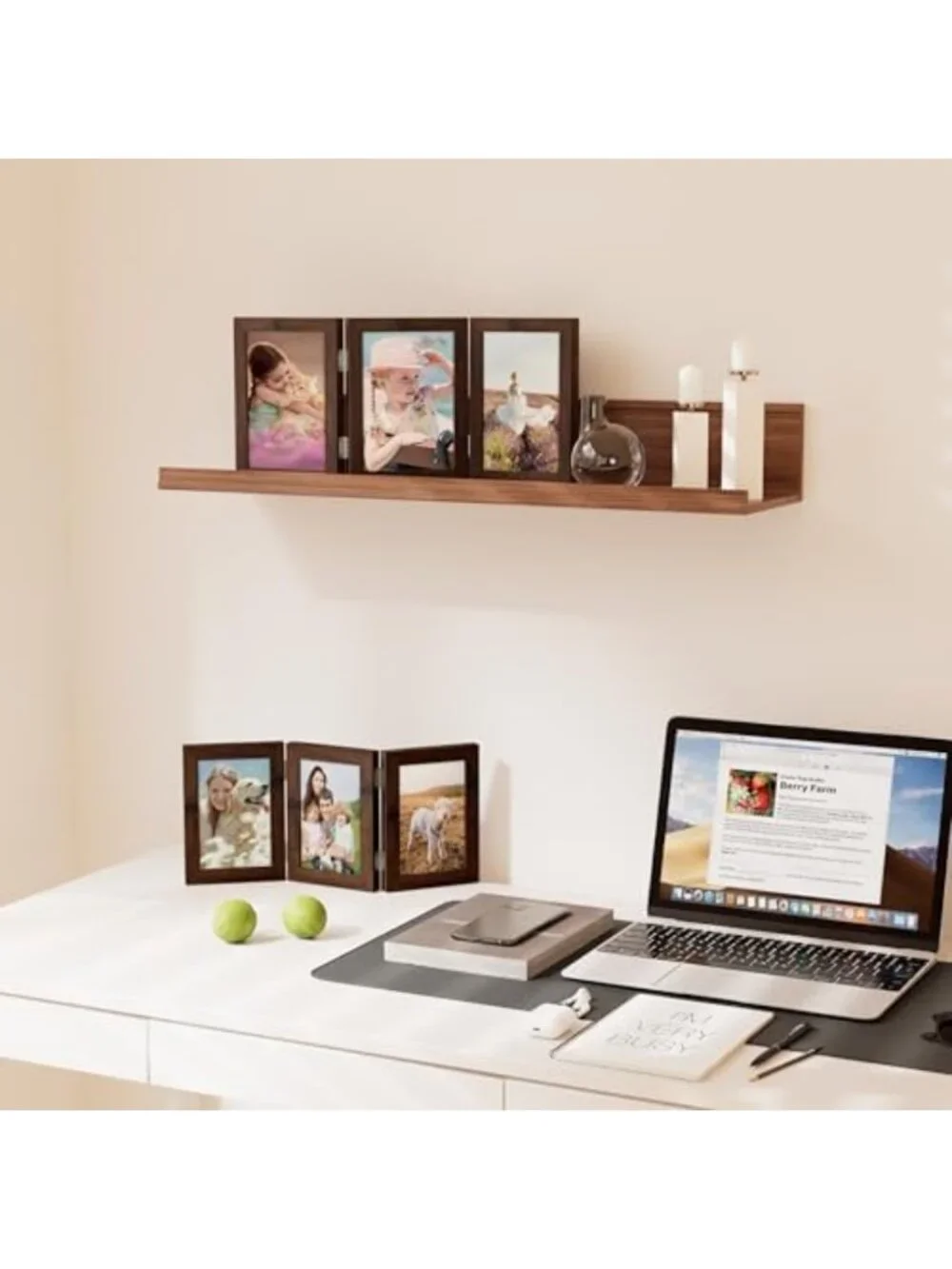 Elegant Brown Triple 8x10 Picture Frame - Vertical Display for Home Decor